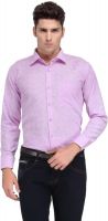 Ausy Men's Solid Formal Pink Shirt