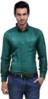 Ausy Men's Solid Casual Green Shirt