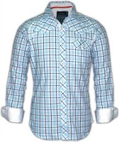 Blacksoul Men's Checkered Casual Blue Shirt