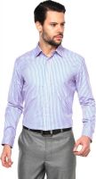 British Club Men's Striped Formal Blue Shirt