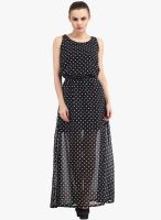 Cation Black Colored Printed Maxi Dress