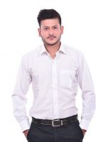 Dennison Men's Solid Formal White Shirt