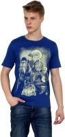 Era of Attitude Printed Men's Round Neck Blue T-Shirt