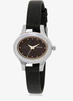 FOSTELO Black/Black Leather Analog Watch