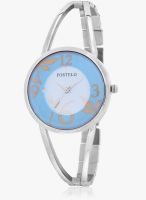 FOSTELO Blue/Silver Stainless Steel Analog Watch