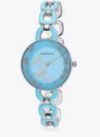 FOSTELO Blue/Silver Stainless Steel Analog Watch