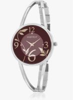 FOSTELO Maroon/Silver Stainless Steel Analog Watch