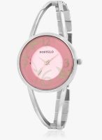 FOSTELO Pink/Silver Stainless Steel Analog Watch