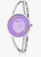 FOSTELO Purple/Silver Stainless Steel Analog Watch