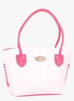 FOSTELO White/Pink Polyurethane (Pu) Handbag