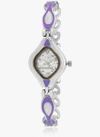 FOSTELO White/Purple Stainless Steel Analog Watch