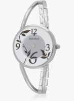 FOSTELO White/Silver Stainless Steel Analog Watch