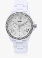 Fossil Am4494-C White/Silver Analog Watch