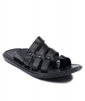 Franco Leone Black Slippers