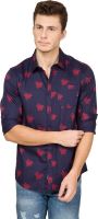Freehand Men's Printed Casual Blue Shirt