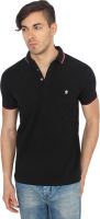 French Connection Solid Men's Polo Neck Black T-Shirt