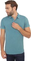 French Connection Solid Men's Polo Neck Blue T-Shirt