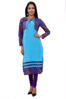 GMI Casual Printed Women's Kurti(Pack of 2, Light Blue)