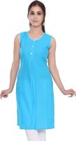 GMI Casual Solid Women's Kurti(Light Blue)