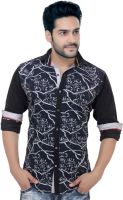 GoPlay Men's Printed Casual Blue Shirt