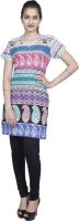 Hakashi Casual Printed Women's Kurti(White, Multicolor)