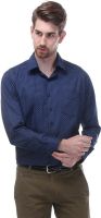 Hancock Men's Printed Formal Blue Shirt