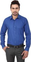 Hancock Men's Solid Formal Blue Shirt