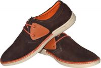 Human Steps Premium Suede Leather Sneakers(Brown)