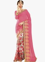 Hypnotex Pink Embroidered Saree