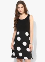 I AM FOR YOU Black Colored Printed Shift Dress