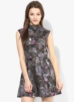 I AM FOR YOU Multicoloured Colored Printed Skater Dress