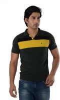 Integriti Solid Men's Polo Neck Green T-Shirt