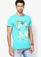 Jack & Jones Aqua Blue Crew Neck T Shirt