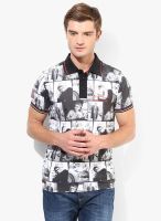 Jack & Jones Black Printed Polo T-Shirt