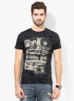 Jack & Jones Dark Grey Printed Round Neck T-Shirt