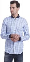 Jack & Jones Men's Printed Casual Blue Shirt