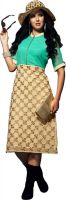 Jiya Party, Festive Self Design, Embroidered Women's Kurti(Beige, Green)