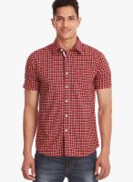 Jogur Checks Red Casual Shirt