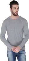 Joke Tees Solid Men's Round Neck Grey T-Shirt