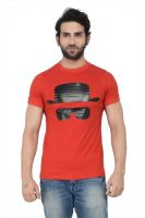Karnik Couture Printed Men's Round Neck Red T-Shirt Karnik Couture Printed Men's Round Neck Red T-Shirt