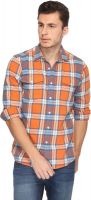 Lee Men's Checkered Casual Orange Shirt