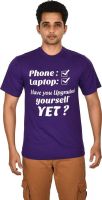 Leep Printed Men's Round Neck Purple T-Shirt