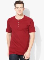 Levi's Red Solid Henley T-Shirt