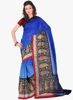 Lookslady Blue Printed Saree