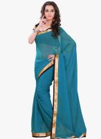 Lookslady Blue Printed Saree