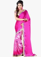 Lookslady Pink Printed Saree
