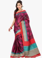 Lookslady Pink Printed Saree