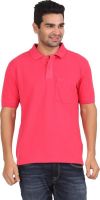 Moonwalker Solid Men's Polo Neck Red T-Shirt