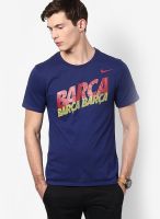 Nike Barcelona Blue Printed Round Neck T-Shirt