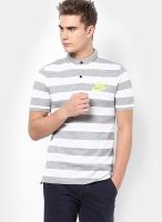 Nike Grey Striped Polo T-Shirts